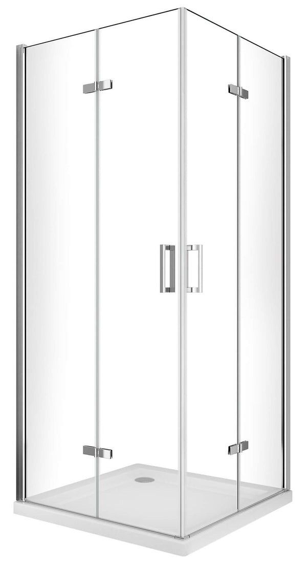 prezzo Box Doccia Angolare 2 Ante Battenti in Cristallo Trasparente 6mm H190 Varie Misure