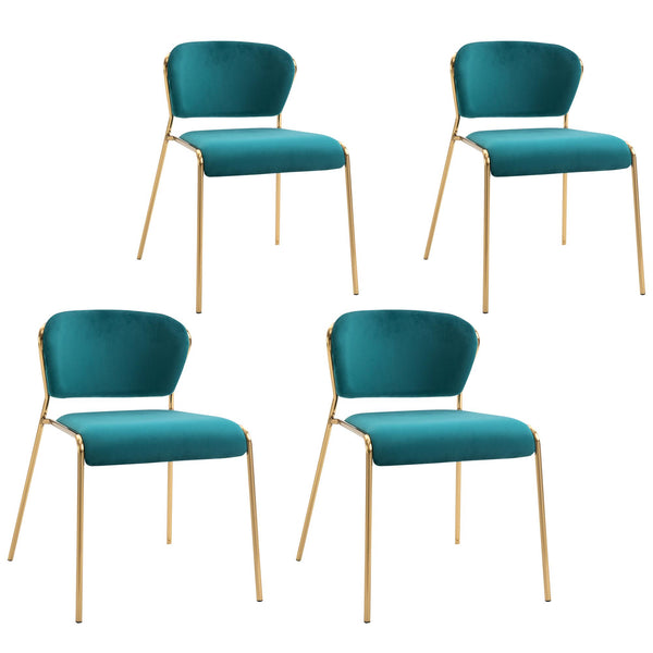 Set 4 Sedie in Metallo e Poliestere Verde online