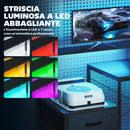 Scrivania da Gaming 165x80x91,5 cm con Spazi Portaoggetti e 2 Supporti per Monitor in Legno e Acciaio Nero      