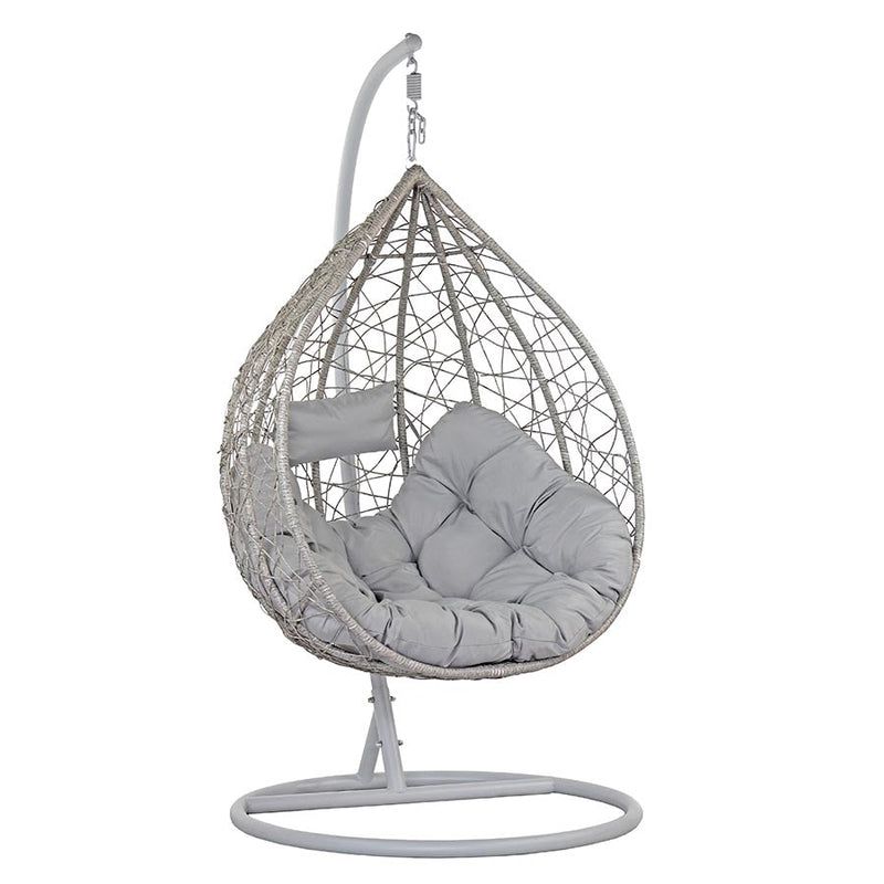 Dondolo Pensile da Giardino con cuscino Ø108x198 cm Amirantes grigio