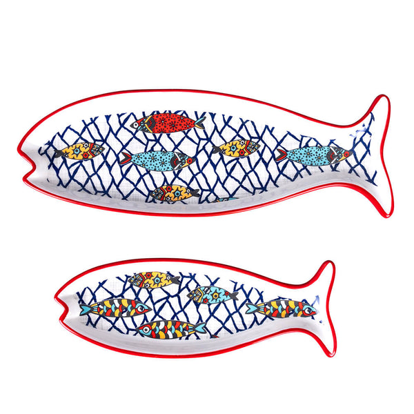 Set 2 Vassoi con Decoro Pesci in Hard Dolomite VdE Tivoli 1996 Los Cabos acquista