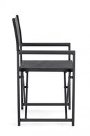 Set 2 Sedie Regista da Giardino 48x56x86h cm Taylor Grigio Scuro/Antracite 