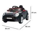 Macchina Elettrica per Bambini Licenza Ufficiale Mini Cooper S Cabrio 12V Sedili in Pelle e Telecomando Nero