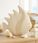 Decorazione Pesce Sand 25,3x8,6x24,5 cm in Resina Beige      
