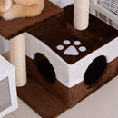 Albero Tiragraffi per Gatti con Topolino Appeso in Peluche Marrone 45x33x70 cm 