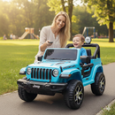 Macchina Elettrica per Bambini Fuoristrada Jeep Wrangler Rubicon 12V con Telecomando Blu