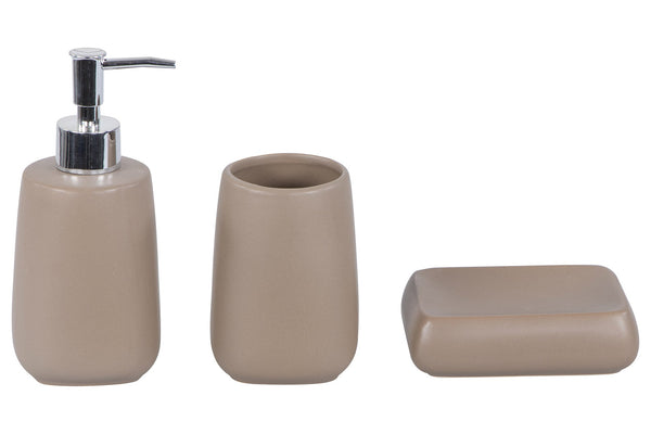 Set 3 Accessori da Bagno in Ceramica Caffè sconto