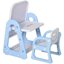 Lavagna Magnetica per Bambini con Sedia Numeri Lettere  Bianca e Blu