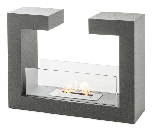 sconto Camino a Bioetanolo da Pavimento 78x25x58 cm Grigio