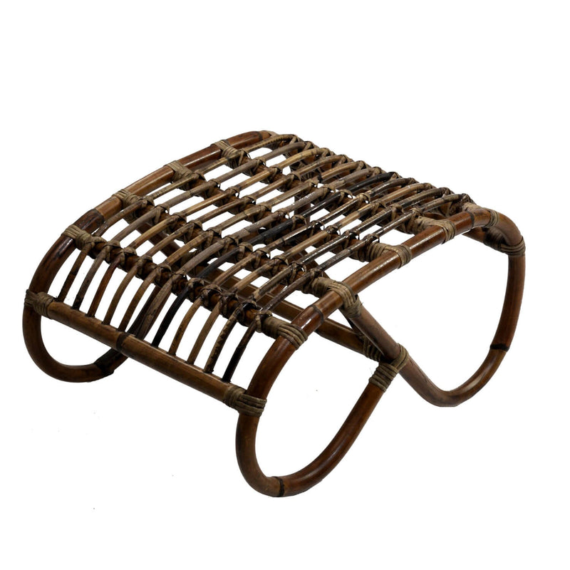 Poltrona da Giardino in Rattan 86x68H82cm con Poggiapiedi Marrone
