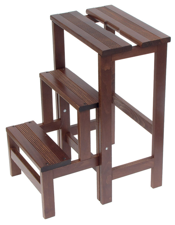 Sgabello Scaletta 60x40x46 cm in Legno Noce sconto
