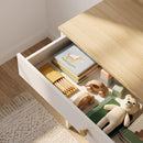 Scrivania per Bambini 3-8 Anni 80x50x100 cm con Ripiani e Cassetto in Truciolato e MDF Bianco      
