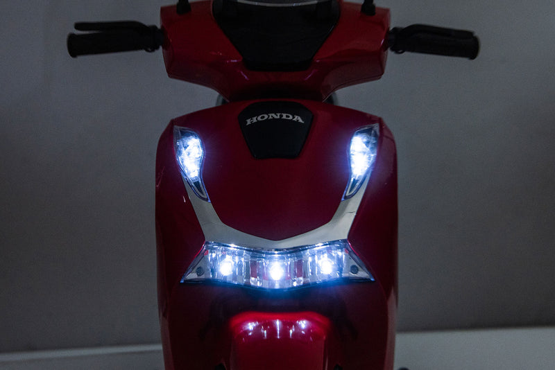 Scooter Elettrico per Bambini Licenza Ufficiale Honda SH125 12V con Ruote EVA e Sedile Pelle Rosso