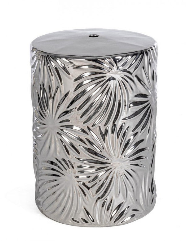 sconto Sgabello Sfinge Leaf Argento in Ceramica