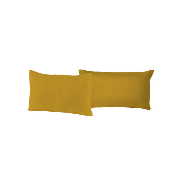 Coppia di Federe 52x82 cm in Cotone Tinta Unita Senape online