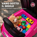 Macchina Cavalcabile per Bambini 12-36 Mesi Licenza Fiat 61x28x38,3 cm con Musica Clacson e Vano Sottosedile in PP Rosa      