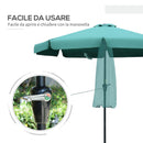 Ombrellone da Giardino Ø266x248,5 cm Inclinabile con Manovella Verde  