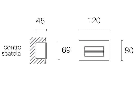 Lampada Segna Passo Rettangolare da Incasso a Parete a LED 3W 4000K Sovil Alluminio