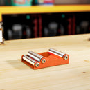 Cavalletto per Moto 15x11,5x4 cm con Sostegno Antiscivolo e 3 Rulli in Acciaio e Alluminio Arancione  