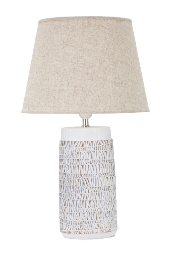 Lampada da Tavolo Nairobi 35x60,5x35 cm in Poliresina Bianco/Marrone sconto