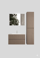 Mobile da Bagno Sospeso con Lavabo 90 cm e Specchio Urano Light Tortora      
