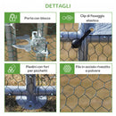 Pollaio per Galline 300x800x195 cm in Metallo Zincato con Copertura Argento