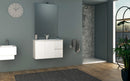 Mobile Bagno Sospeso 80 cm Lavabo e Specchio Tavassi Urano Bianco Lucido