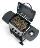 Barbecue a Gas 1 Bruciatore con Fornello Laterale Ompagrill Black-Line Gas Ecolava Plus