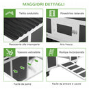 Pollaio per 1-6 Galline con 2 Nidi per la Cova Tetto Apribile e Vassoio Estraibile in Legno Grigio Scuro      