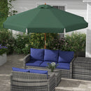 Ombrellone da Giardino Ø325x250 cm in Bambù e Poliestere Verde  