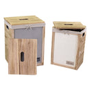 Set 2 Ceste Portabiancheria in legno brenda con 3 cassetti rettangolari