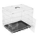 Gabbia per Cani Pieghevole in Metallo Doppia Apertura 91x61x67 cm 