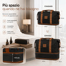 Set 6 Valigie Rigide Family 55-66-75 cm con Beauty Case e Borsone Espandibile in ABS Nero e Marrone      