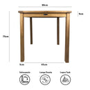 Tavolo per Giardino da Esterno Quadrato Bistrot 80x80 cm in Teak