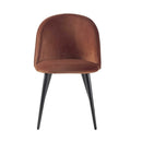 Set 4 Sedie Imbottite 49x52x79 cm in Velluto Bronzo e Nero