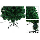 Albero di Natale Artificiale 120 cm 130 Rami in PVC con LED Verde 