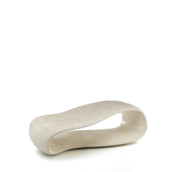 acquista Tavolino da Soggiorno 123x60x34 cm in Pietra Fossile Scarf Beige