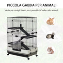 Gabbia per Criceti 3 Livelli 81,2x52,7x110 cm in Metallo e Plastica  Nera