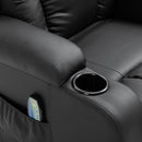 Poltrona Relax Massaggiante 85x94x104 cm Reclinabile in Similpelle Nero