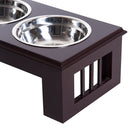 Ciotola per Cani Rialzata 2 Piatti in Acciaio 43,7x24x15 cm  MySup