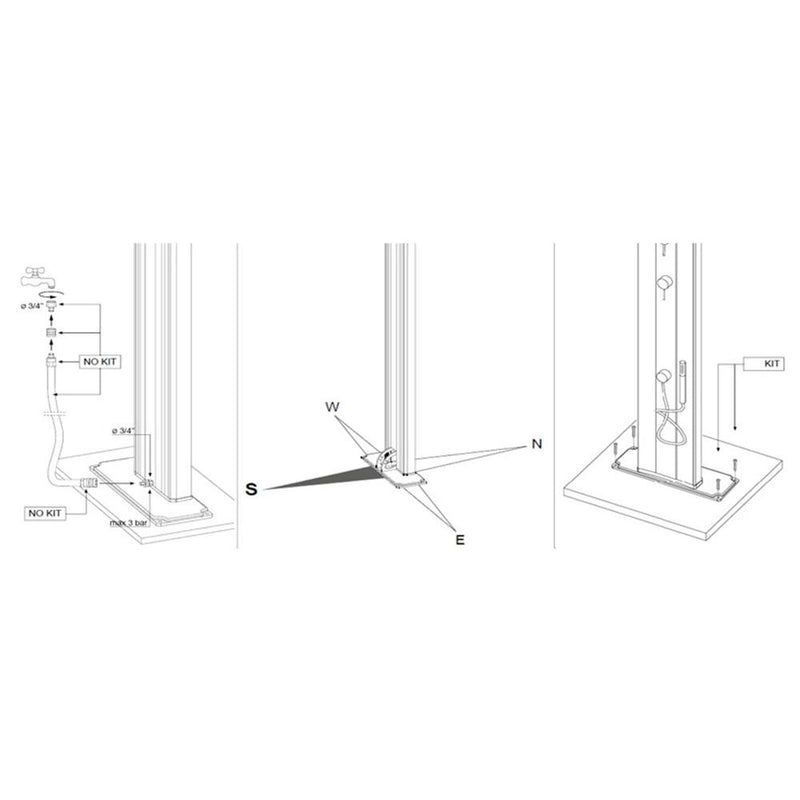 Doccia da Giardino Miscelatore e Doccetta Mobile Arkema Spring Plus Grigio Antracite