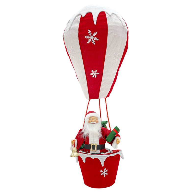 Babbo Natale con Mongolfiera H110 cm con Luci e Suoni