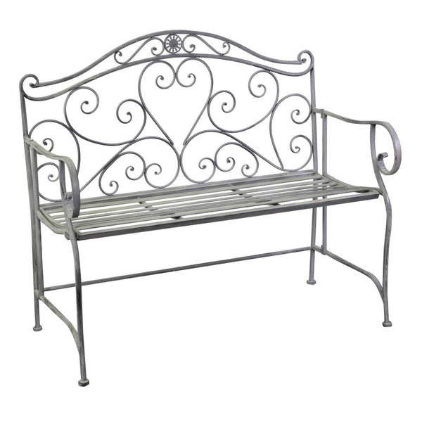 Panchina da Giardino 103x54xh95 cm in Metallo Ragusa Grigio sconto