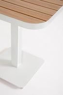 Tavolo da Esterno 75x75x75h cm in Alluminio e Acciaio E-Coating Zelmar Bianco  