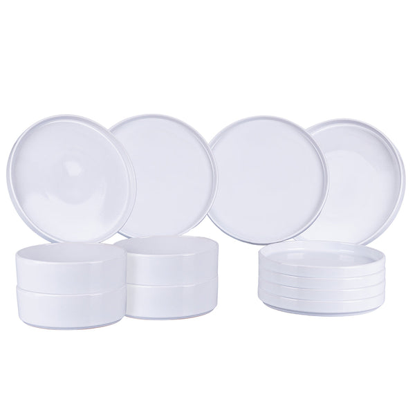 acquista Servizio Piatti da Tavola 12 Pezzi in Gres VdE Tivoli 1996 Gourmet Bianchi