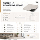 Set 22 Piastrelle Autoadesive per Pavimento e Parete 30x30 cm 2 mq in LTV PVC Effetto Marmo Beige 