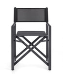 Set 2 Sedie Regista da Giardino 48x56x86h cm Taylor Grigio Scuro/Antracite 