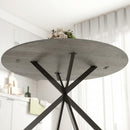 Tavolo da Pranzo Rotondo Stile Industriale Ø100x75 cm con Piano in Truciolare e Gambe a Croce in Acciaio Grigio      