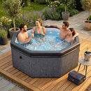 Vasca Idromassaggio Piscina Spa Semirigida Ottavia 4 Adulti 2 Bambini 1000 L 193x193x70 cm in PVC Grigio 