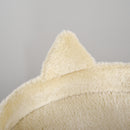 Albero Tiragraffi per Gatti con Cuccia e Piattaforma 104H cm Rivestimento in Sisal e Peluche Bianco Crema      